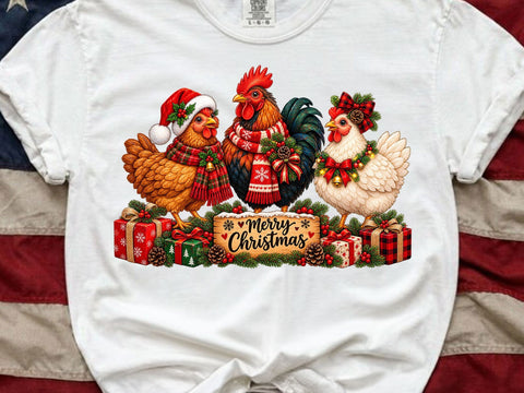 Christmas Chickens PNG Clipart SVG artprintfile 