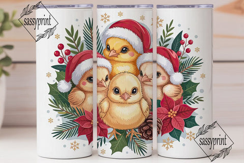 Christmas Chicks 20oz Tumbler Wrap Sublimation sassyprint 