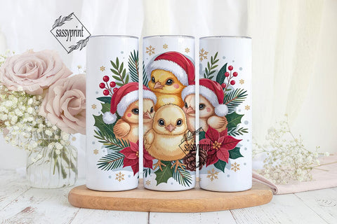 Christmas Chicks 20oz Tumbler Wrap Sublimation sassyprint 