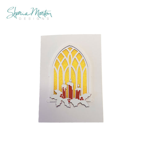 Christmas Church Window Card SVG Sharia Morton Designs 