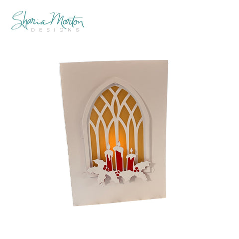 Christmas Church Window Card SVG Sharia Morton Designs 