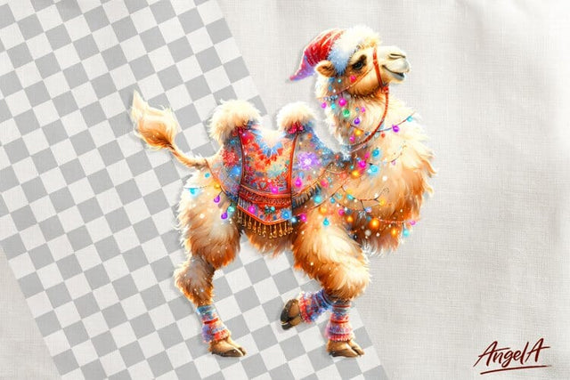 Christmas clipart, animal clipart, camel clipart, funny PNG Sublimation Angelina Semenova 