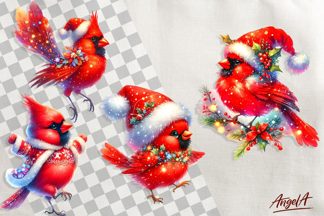 Christmas clipart, cardinals clipart, cardinal PNG Sublimation Angelina Semenova 