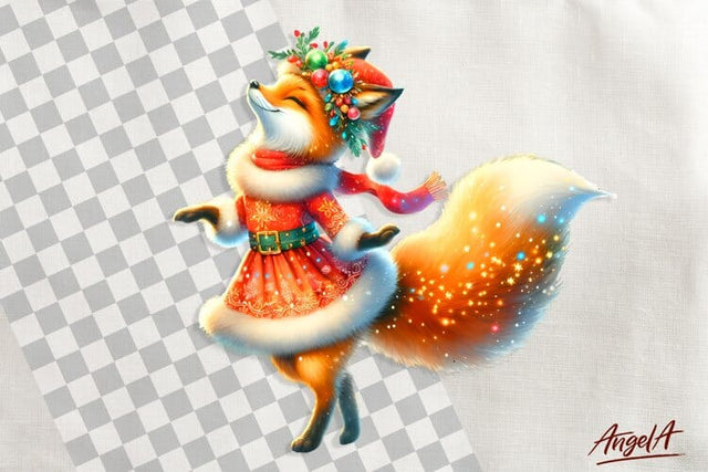 Christmas clipart, cute fox clipart, wild animal clipart Sublimation Angelina Semenova 
