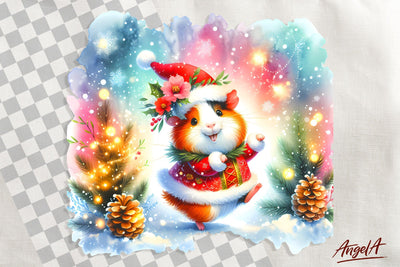 Christmas clipart, cute hamster clipart, animal clipart Sublimation Angelina Semenova 