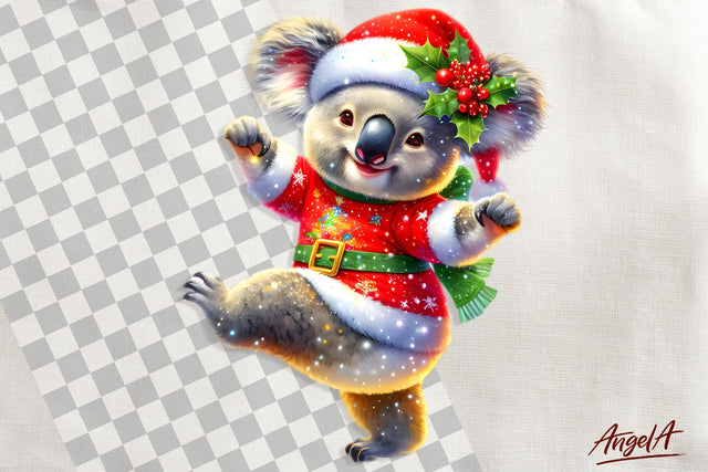 Christmas clipart, cute koala bear clipart, animal clipart Sublimation Angelina Semenova 