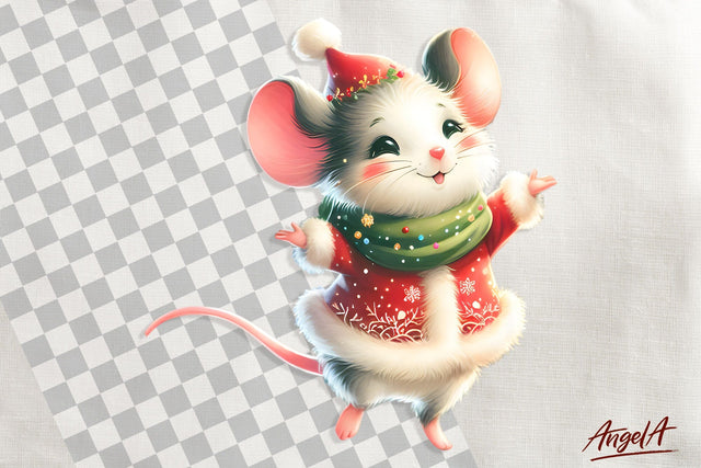 Christmas clipart, cute mouse clipart, wild animal clipart Sublimation Angelina Semenova 