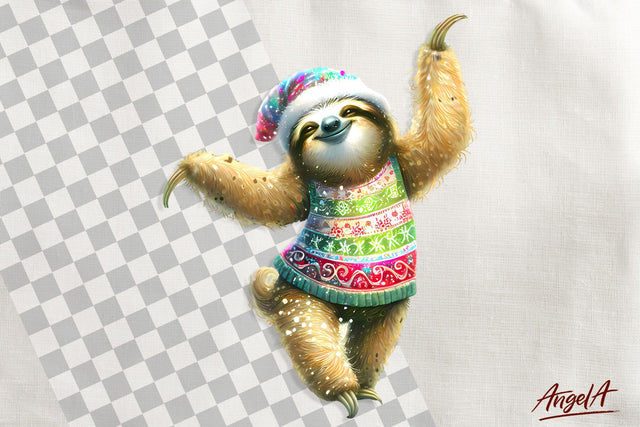 Christmas clipart, cute sloth clipart, wild animal clipart Sublimation Angelina Semenova 