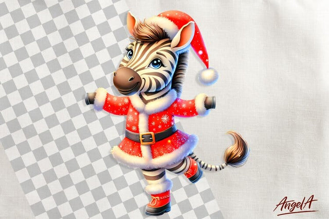 Christmas clipart, cute zebra clipart, wild animal clipart Sublimation Angelina Semenova 