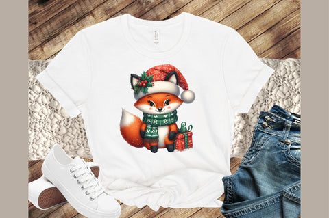 Christmas Clipart, Funny Christmas Fox Sublimation designartist 