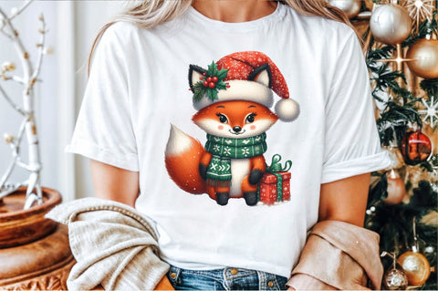 Christmas Clipart, Funny Christmas Fox Sublimation designartist 