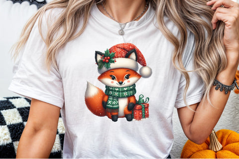 Christmas Clipart, Funny Christmas Fox Sublimation designartist 