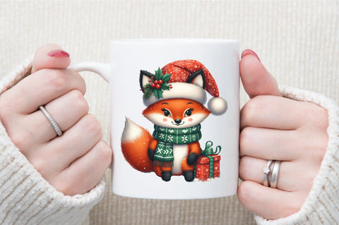 Christmas Clipart, Funny Christmas Fox Sublimation designartist 