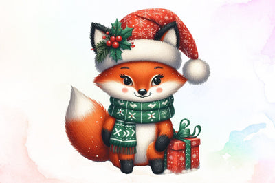 Christmas Clipart, Funny Christmas Fox Sublimation designartist 