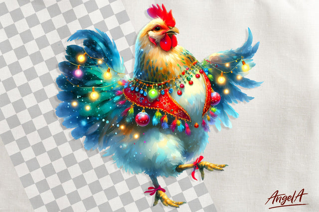Christmas clipart, rooster clipart, Animal clipart PNG Sublimation Angelina Semenova 