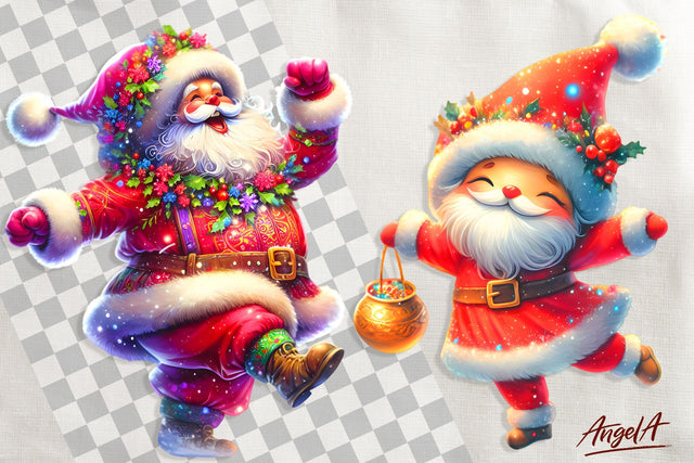 Christmas clipart, Santa clipart, Christmas gnome clipart Sublimation Angelina Semenova 