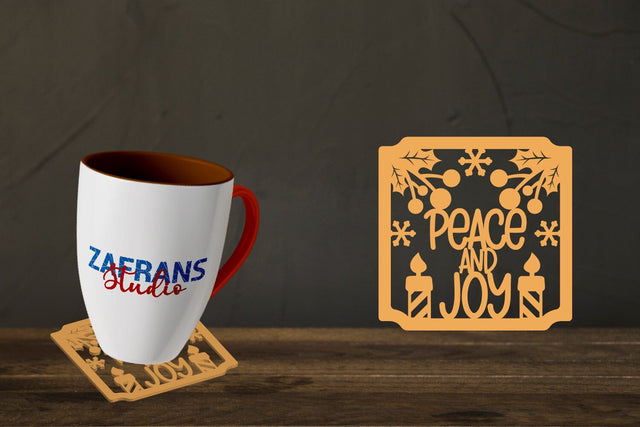 Christmas Coaster Cut files, Christmas Coffee SVG zafrans studio 