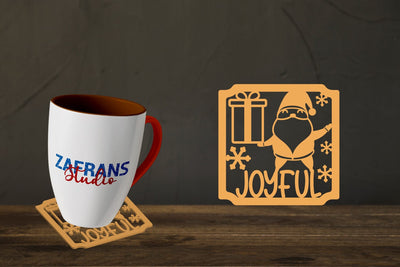 Christmas Coaster Cut files Lasercut SVG zafrans studio 