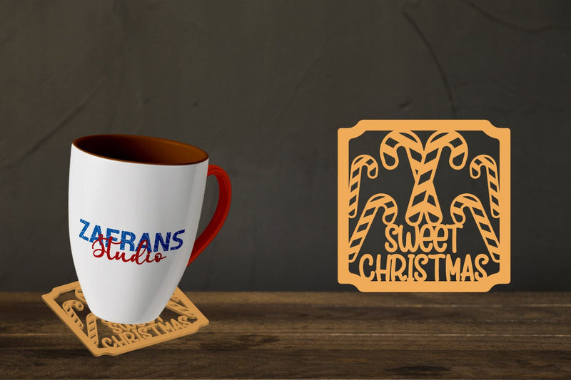 Christmas Coaster Cut files, Sweet Christmas SVG zafrans studio 