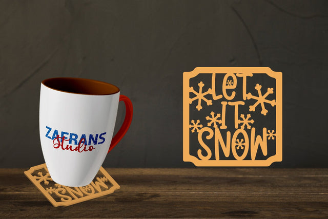 Christmas Coaster Cut files, Winter Coaster SVG zafrans studio 