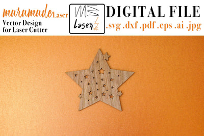 Christmas Coasters Vector File for Laser Cutter. SVG MaramadeLaser 