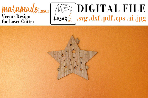 Christmas Coasters Vector File for Laser Cutter. SVG MaramadeLaser 