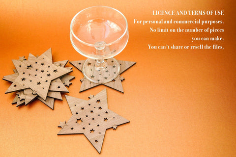 Christmas Coasters Vector File for Laser Cutter. SVG MaramadeLaser 