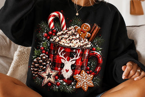 Christmas Cocoa Mug Sublimation PNG Art SVG DesignDestine 