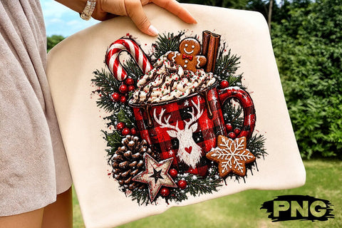 Christmas Cocoa Mug Sublimation PNG Art SVG DesignDestine 