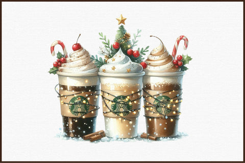 Christmas Coffee Bundle of 24 PNG Sublimation designartist 