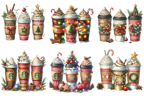 Christmas Coffee Bundle of 24 PNG Sublimation designartist 