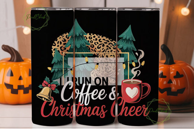 Christmas Coffee Cheer 20oz Tumbler Wrap Sublimation PixelChick 