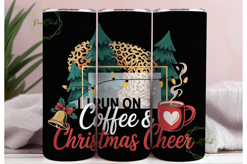 Christmas Coffee Cheer 20oz Tumbler Wrap Sublimation PixelChick 