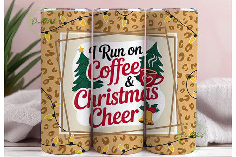 Christmas Coffee Cheer 20oz Tumbler Wrap Sublimation PixelChick 