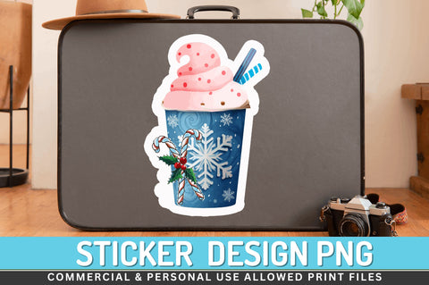Christmas coffee Stickers Design Sublimation Regulrcrative 