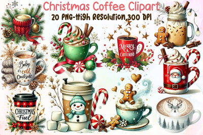 Christmas Coffee Sublimation Clipart Sublimation designartist 