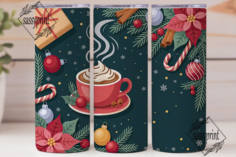Christmas Coffee Tumbler Wrap Sublimation sassyprint 