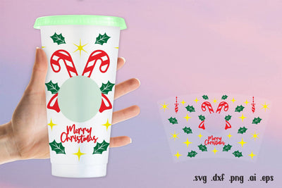 Christmas Cold Cup 24oz Tumbler Wrap | Christmas Cold Cup 24oz SVG zafrans studio 