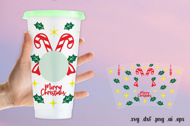 Christmas Cold Cup 24oz Tumbler Wrap | Christmas Cold Cup 24oz SVG zafrans studio 