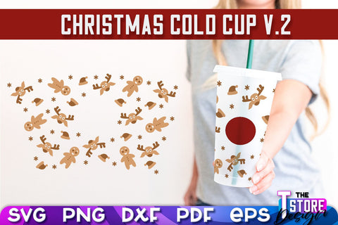 Christmas Cold Cup Bundle v.2 | Holidays Cold Cup | Christmas Gifts | Wrap Svg | SVG File SVG The T Store Design 