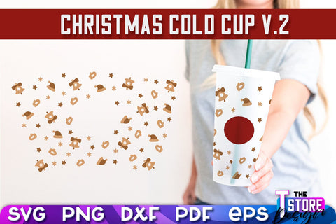 Christmas Cold Cup Bundle v.2 | Holidays Cold Cup | Christmas Gifts | Wrap Svg | SVG File SVG The T Store Design 