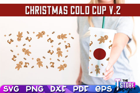 Christmas Cold Cup Bundle v.2 | Holidays Cold Cup | Christmas Gifts | Wrap Svg | SVG File SVG The T Store Design 