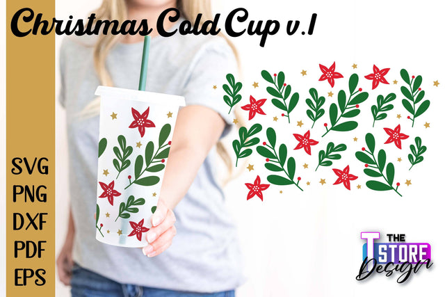 Christmas Cold Cup v.1 | Holidays Cold Cup | Christmas Gifts | Wrap Svg | SVG File SVG The T Store Design 