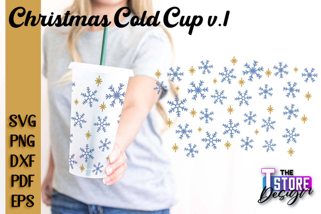 Christmas Cold Cup v.1 | Holidays Cold Cup | Christmas Gifts | Wrap SVG | SVG File SVG The T Store Design 