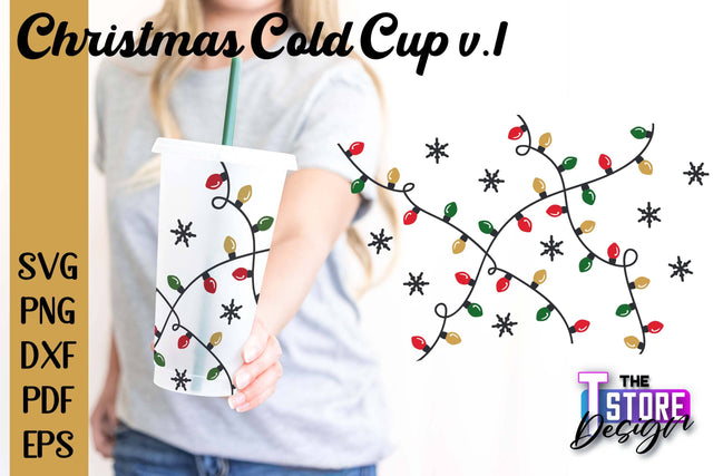 Christmas Cold Cup v.1 | Holidays Cold Cup | Christmas Gifts | Wrap Svg | SVG File SVG The T Store Design 