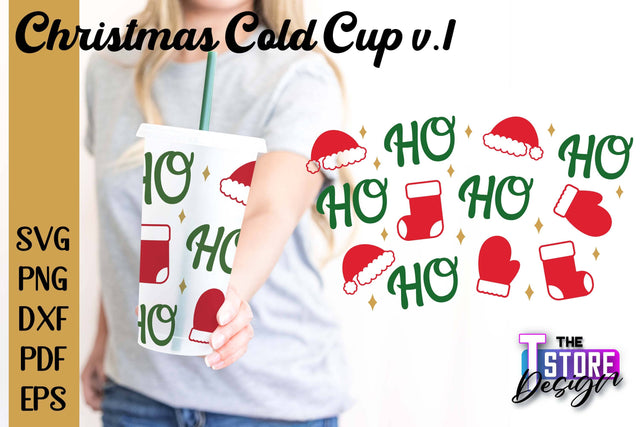 Christmas Cold Cup v.1 | Holidays Cold Cup | Christmas Gifts | Wrap Svg | SVG File SVG The T Store Design 