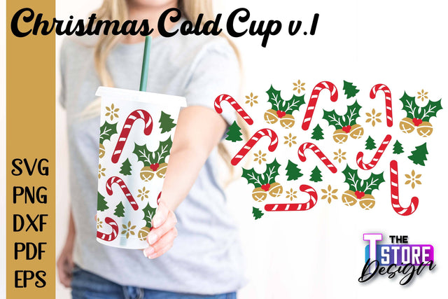 Christmas Cold Cup v.1 | Holidays Cold Cup | Christmas Gifts | Wrap Svg | SVG File SVG The T Store Design 
