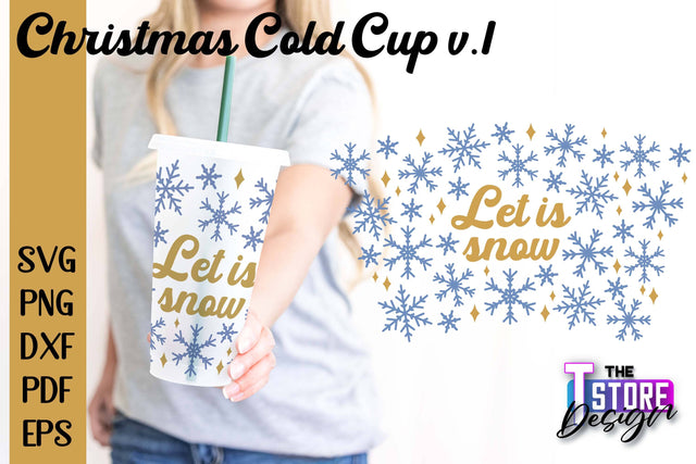Christmas Cold Cup v.1 | Holidays Cold Cup | Christmas Gifts | Wrap Svg | SVG File SVG The T Store Design 