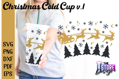Christmas Cold Cup v.1 | Holidays Cold Cup | Christmas Gifts | Wrap Svg | SVG File SVG The T Store Design 