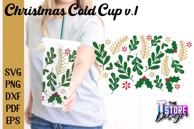 Christmas Cold Cup v.1 | Holidays Cold Cup | Christmas Gifts | Wrap Svg | SVG File SVG The T Store Design 
